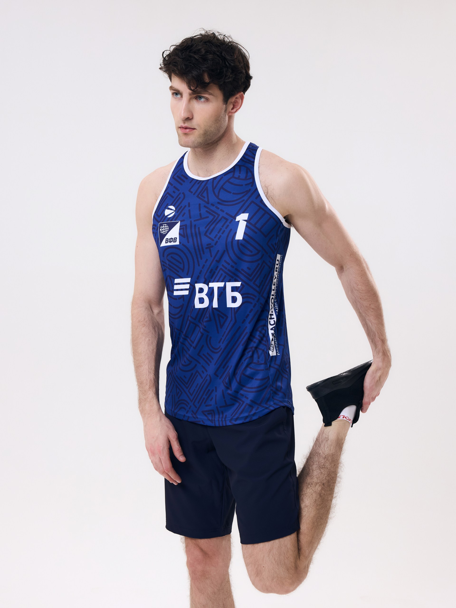 Майка игровая мужская для пляжного волейбола S (синий, №1) арт. V-2/24