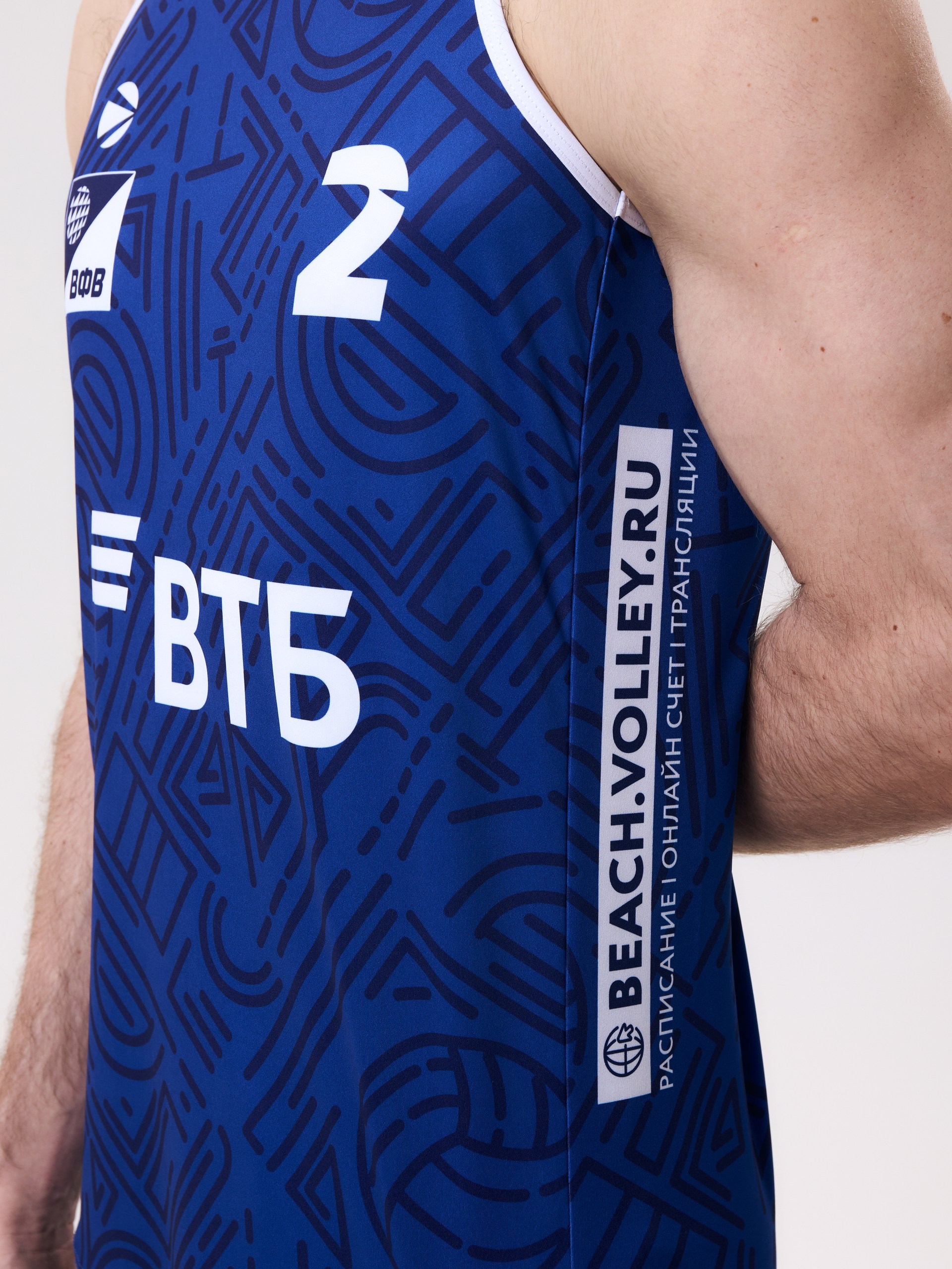 Майка игровая мужская для пляжного волейбола L (синий, №2) арт. V-2/24