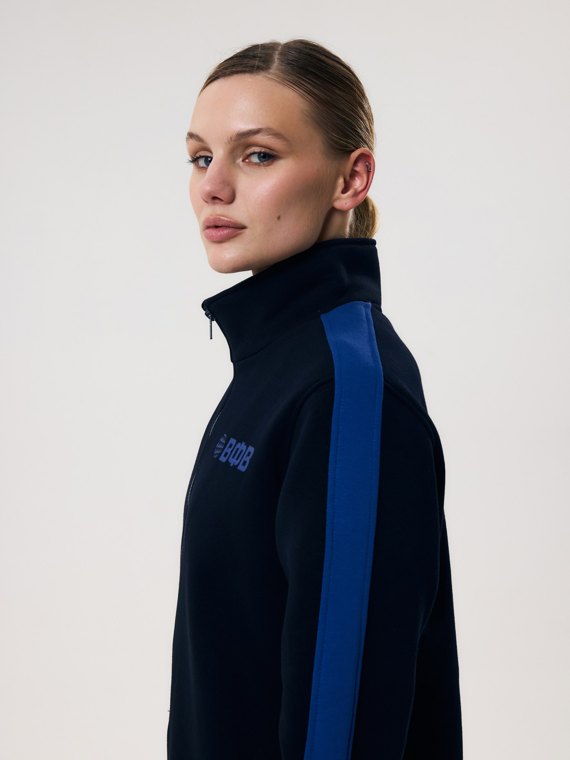 Толстовка с начёсом на молнии женская Волар 3XL (тёмно-синий) арт. 418W