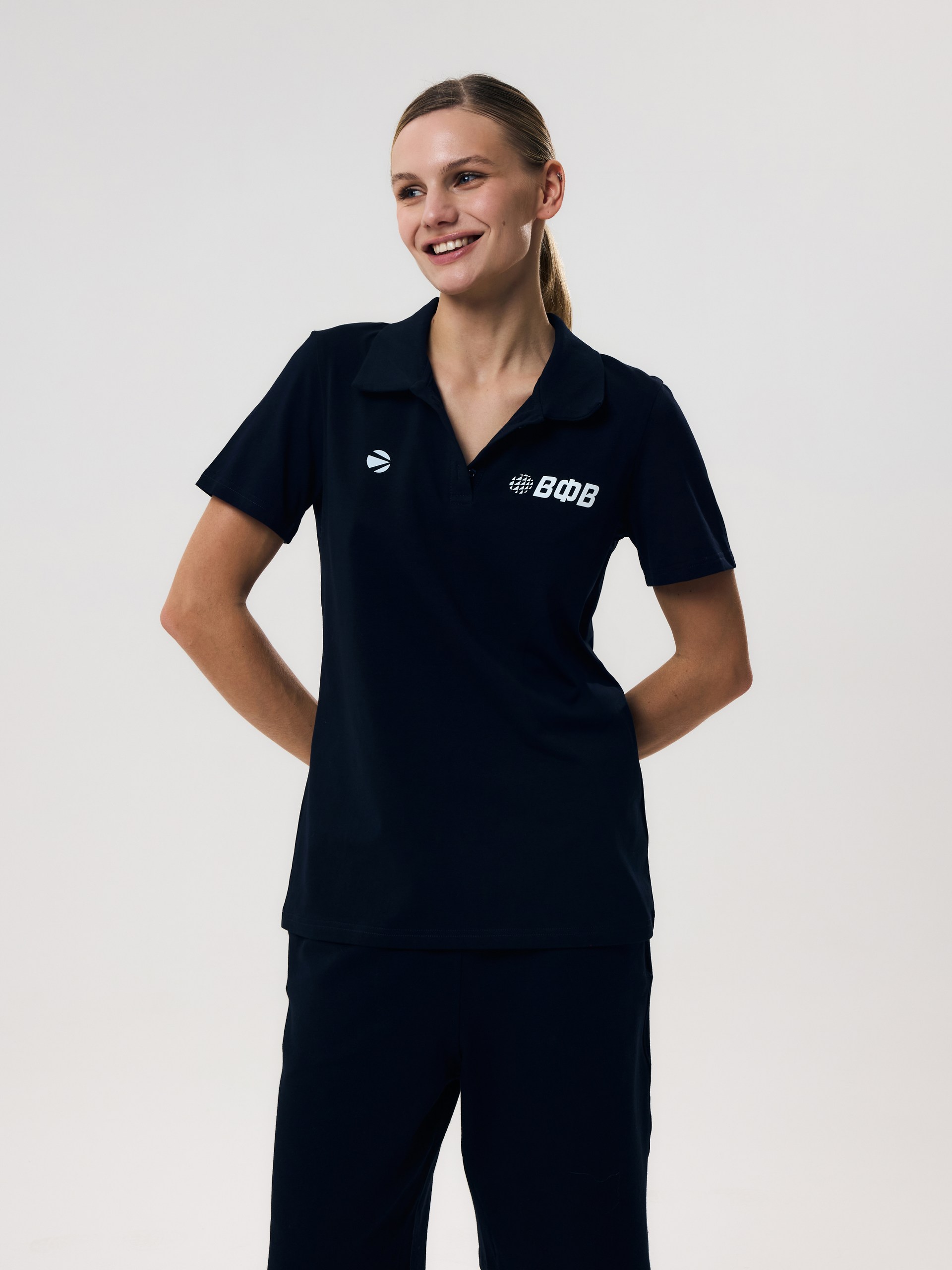 Поло женскoe Волар S (тёмно-синий) 178W/п