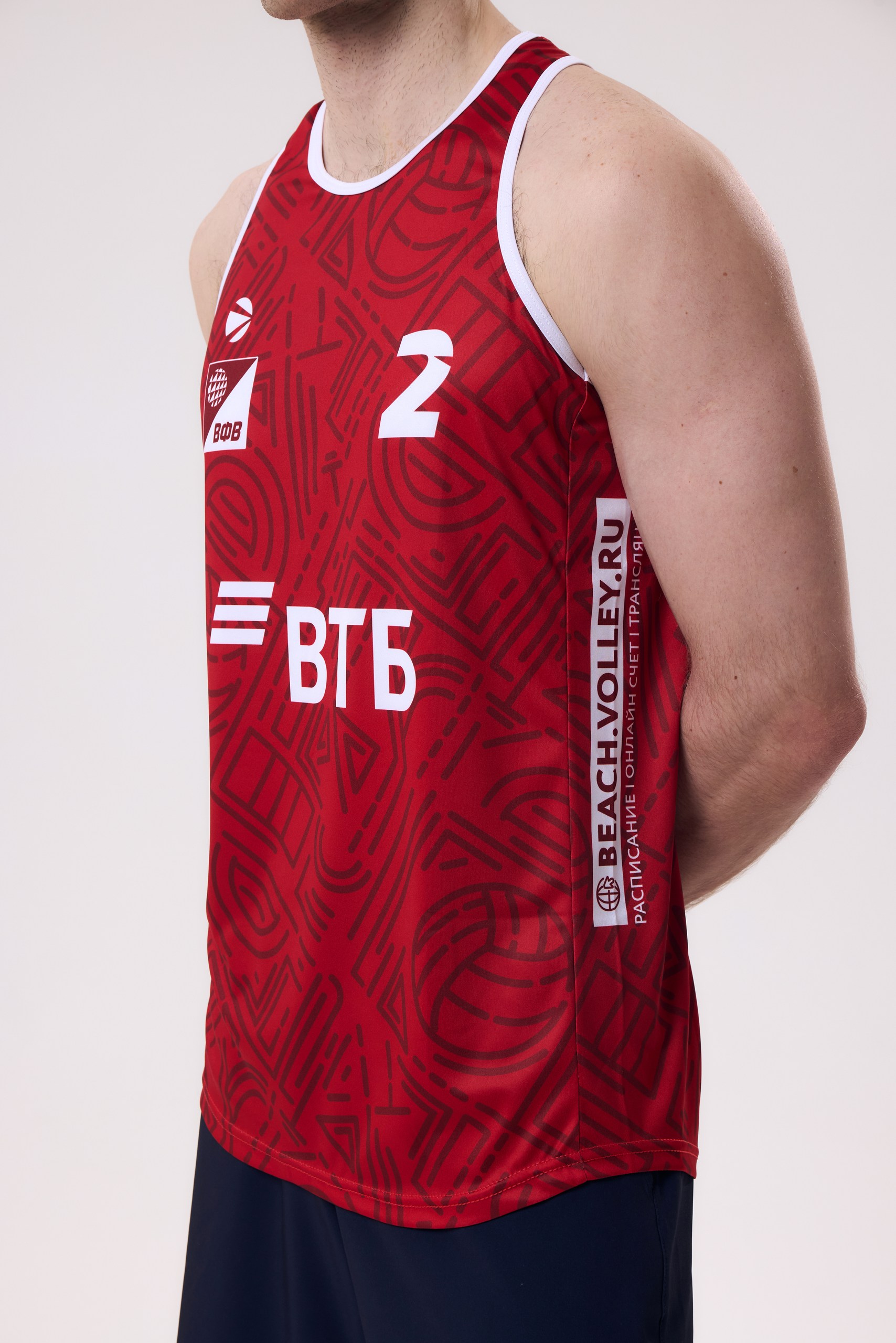 Майка игровая мужская для пляжного волейбола 3XL (красный, №2) арт. V-2/24