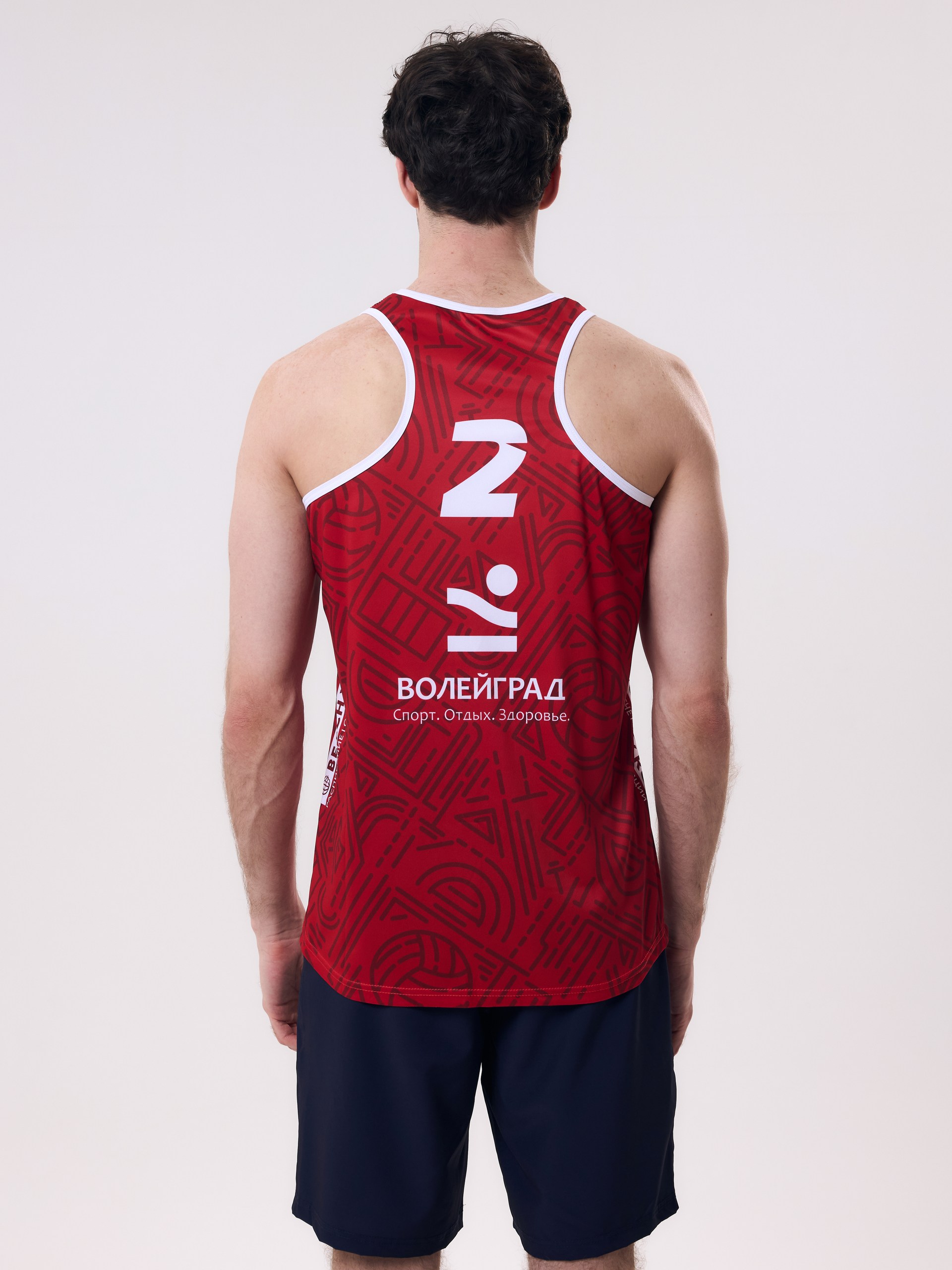 Майка игровая мужская для пляжного волейбола 3XL (красный, №2) арт. V-2/24