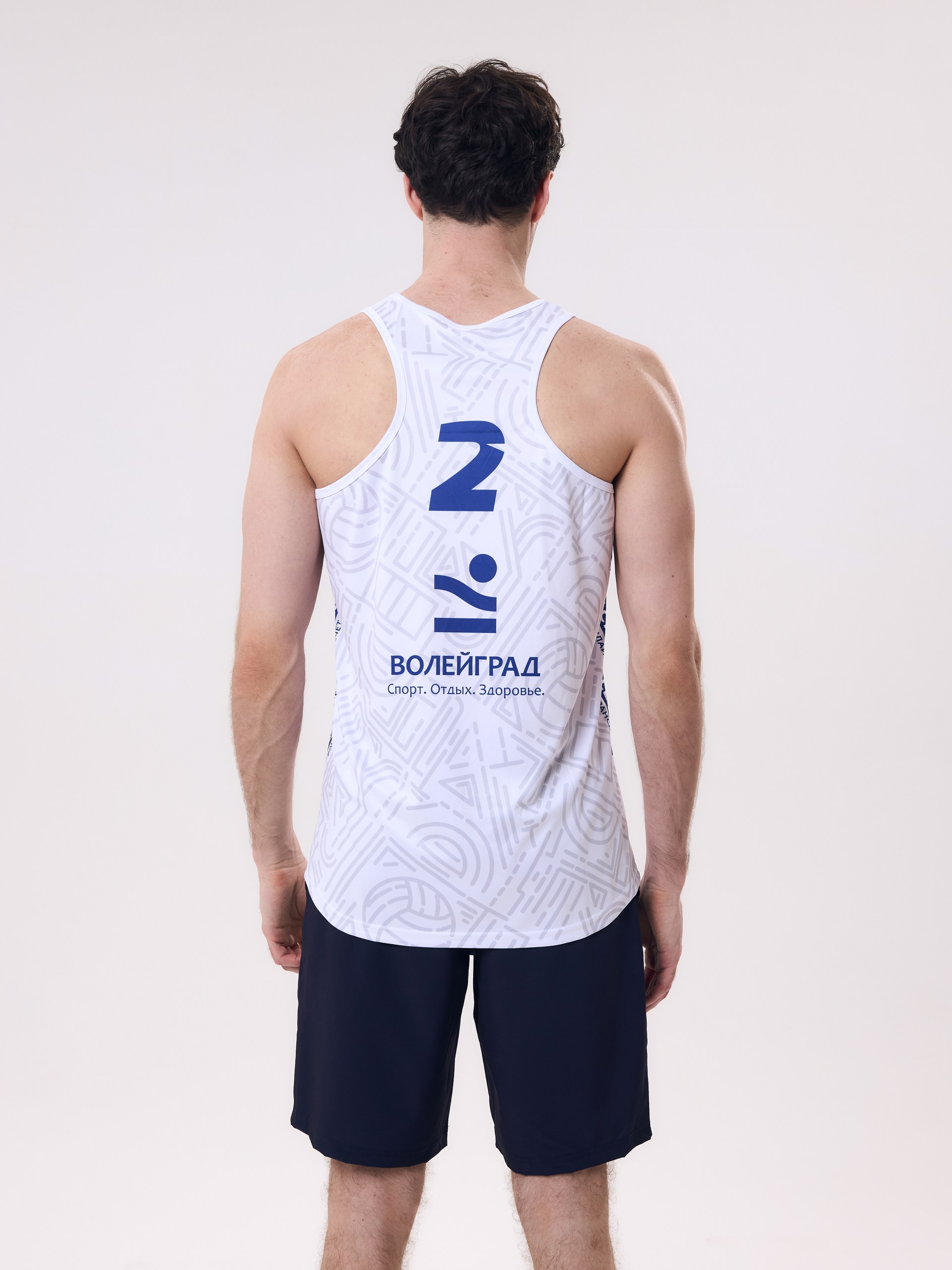 Майка игровая мужская для пляжного волейбола 4XL (белый, №2) арт. V-2/24