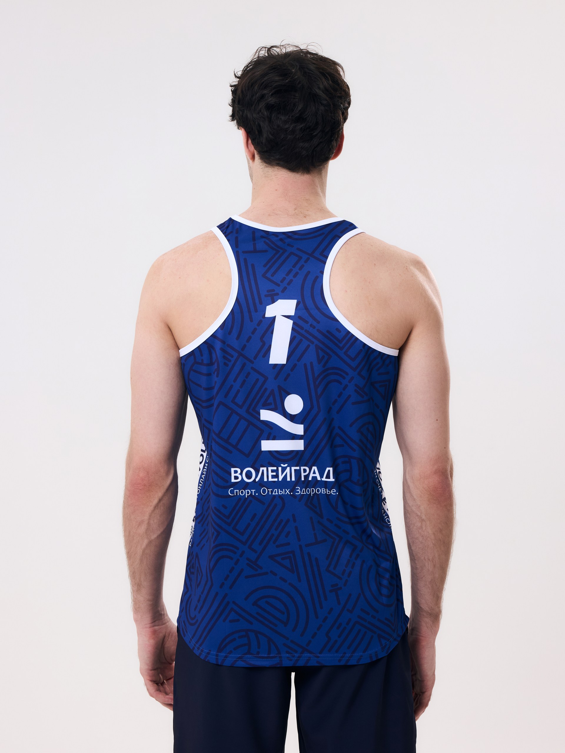 Майка игровая мужская для пляжного волейбола S (синий, №1) арт. V-2/24