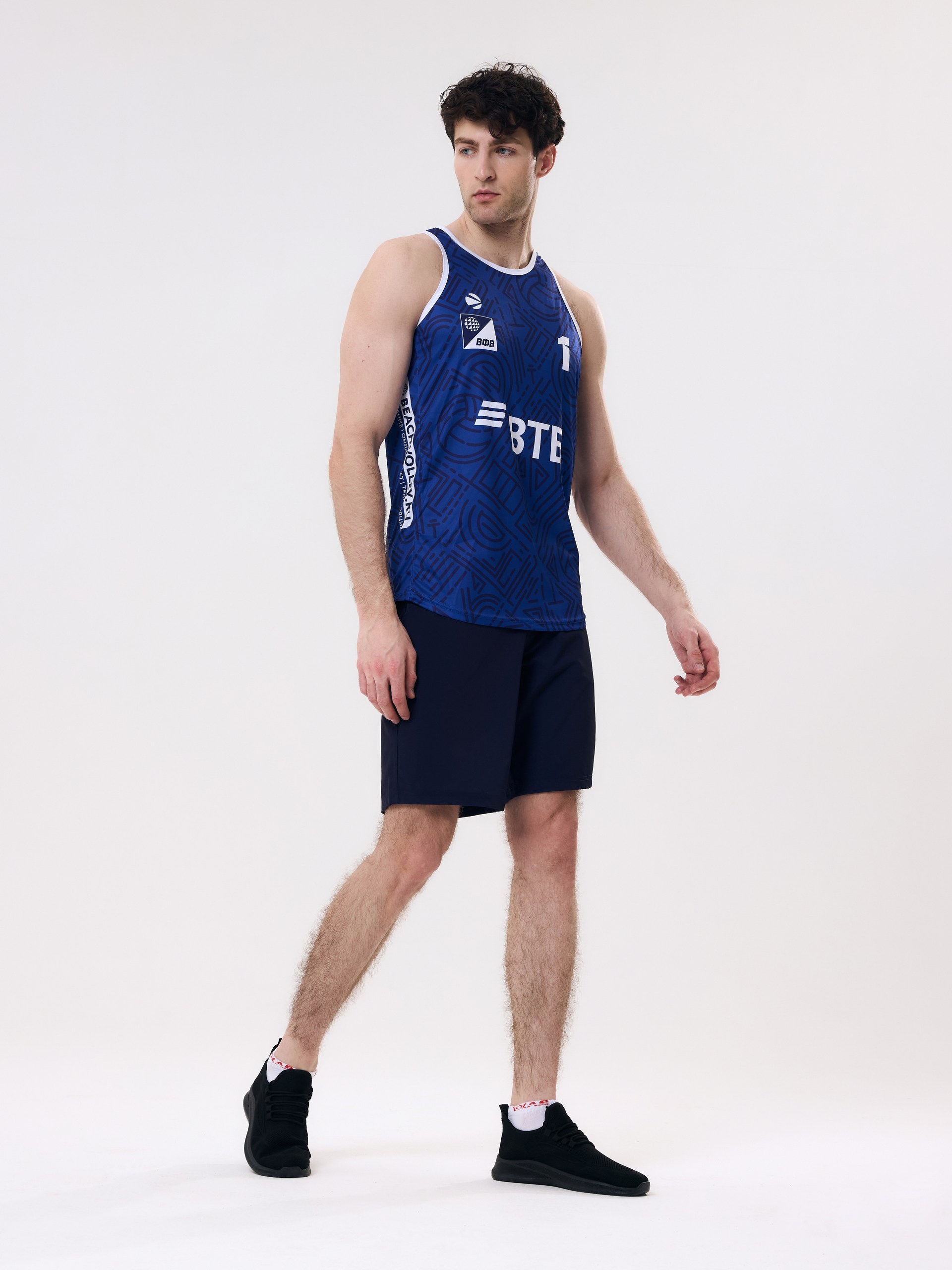 Майка игровая мужская для пляжного волейбола S (синий, №1) арт. V-2/24