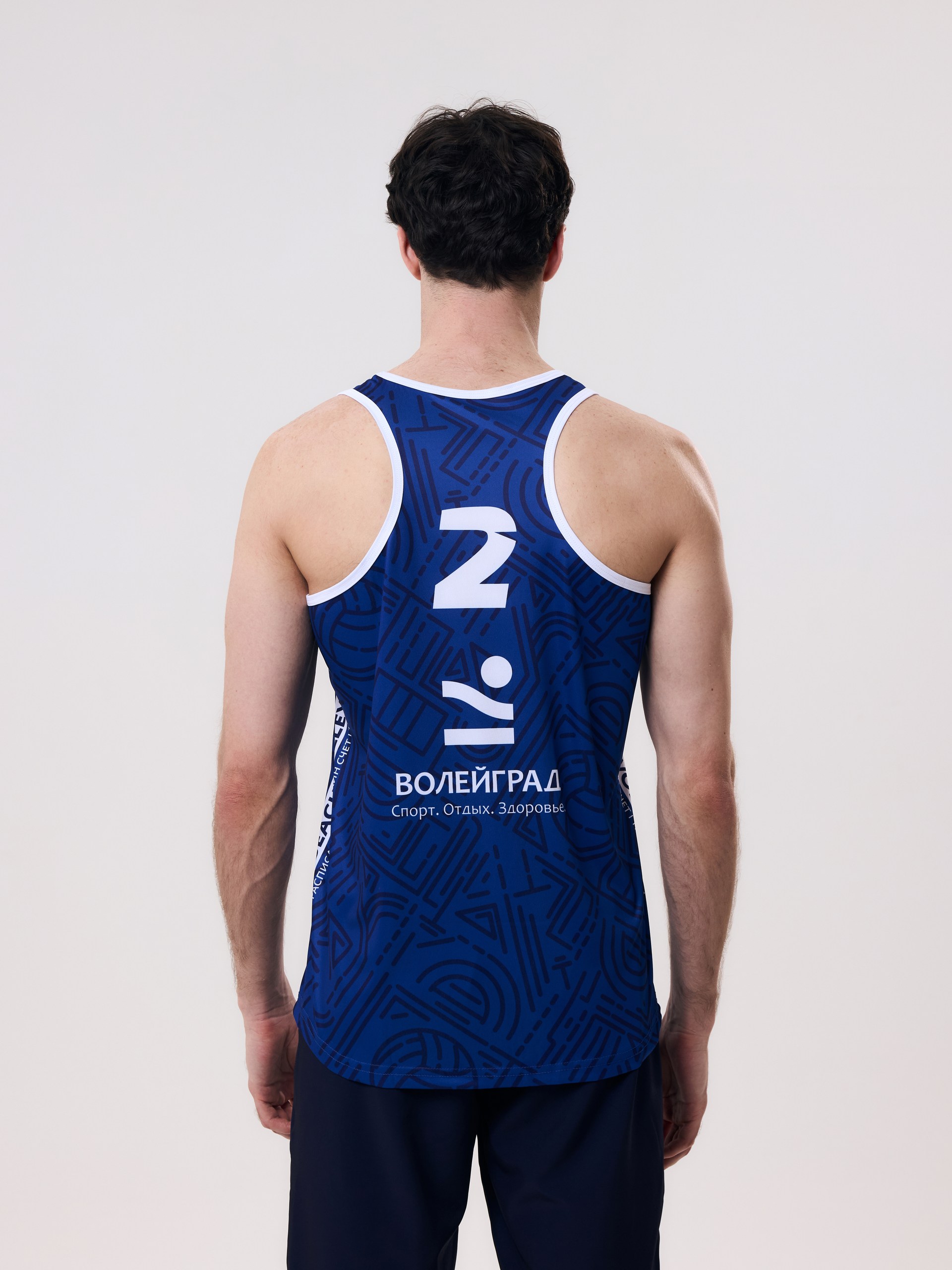 Майка игровая мужская для пляжного волейбола L (синий, №2) арт. V-2/24