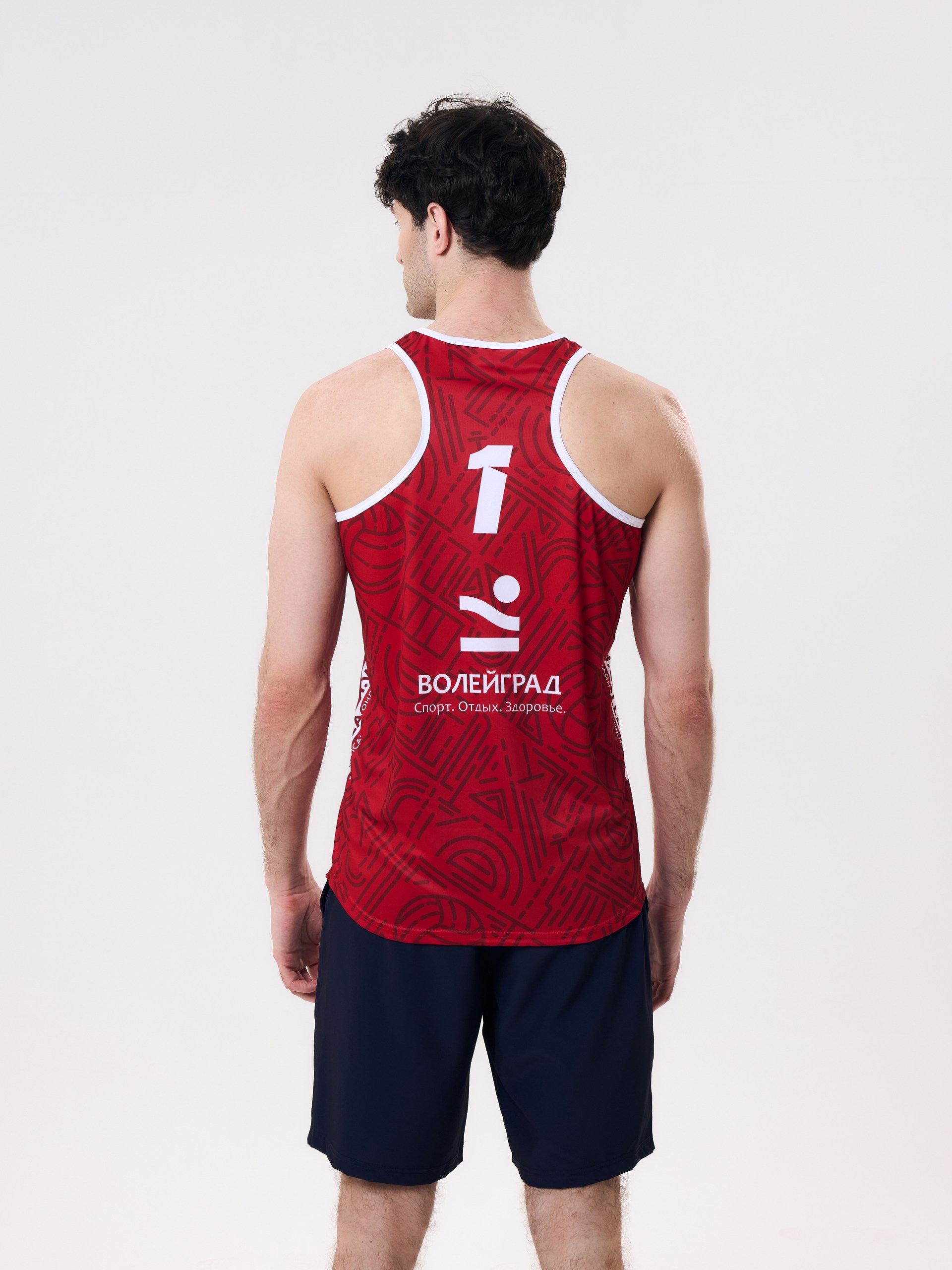 Майка игровая мужская для пляжного волейбола 5XL (красный, №1) арт. V-2/24