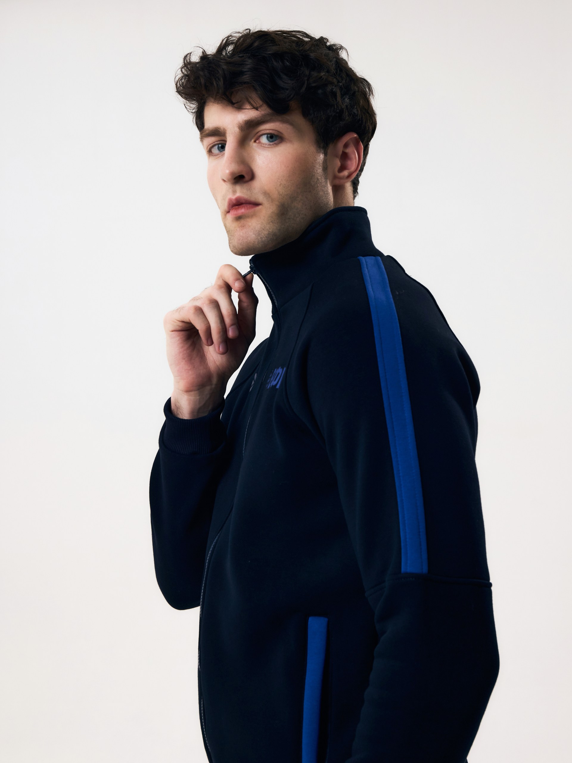 Толстовка с начёсом на молнии мужская Волар 5XL (тёмно-синий) арт. 442