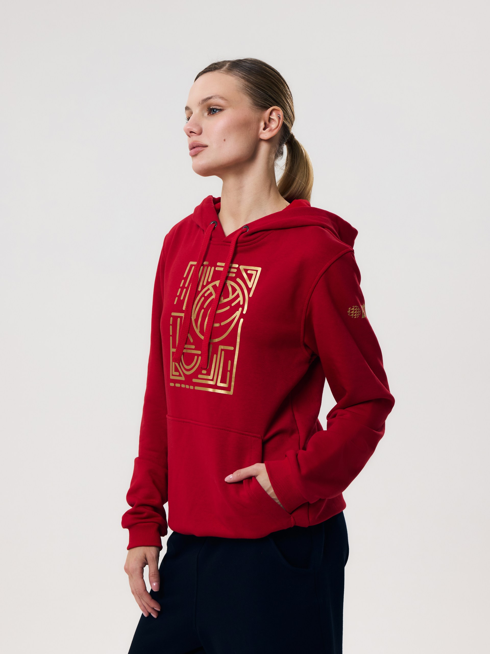 Худи женские Волар 3XL (красный)