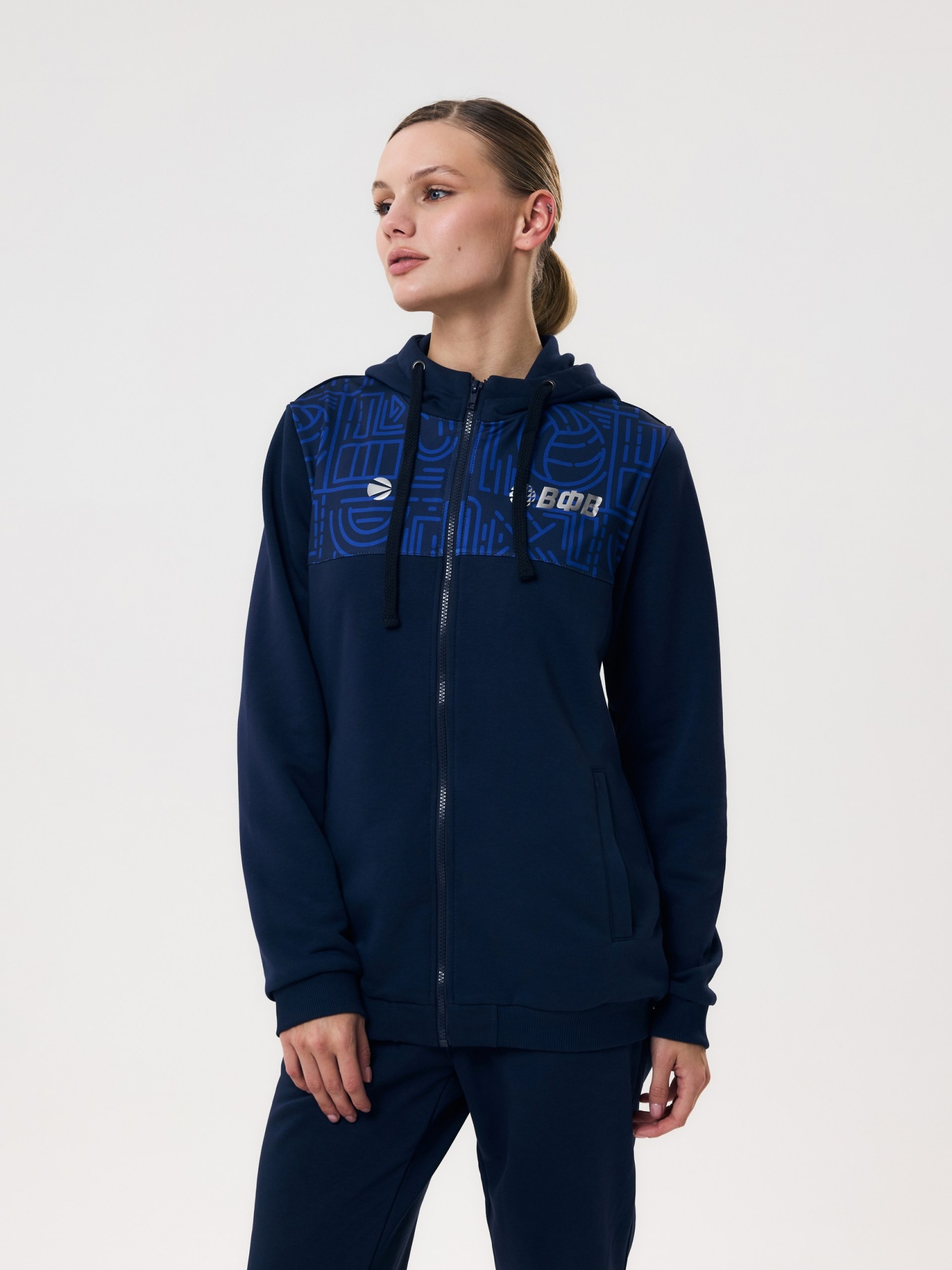 Толстовка на молнии женская Волар M (индиго) арт. 434W