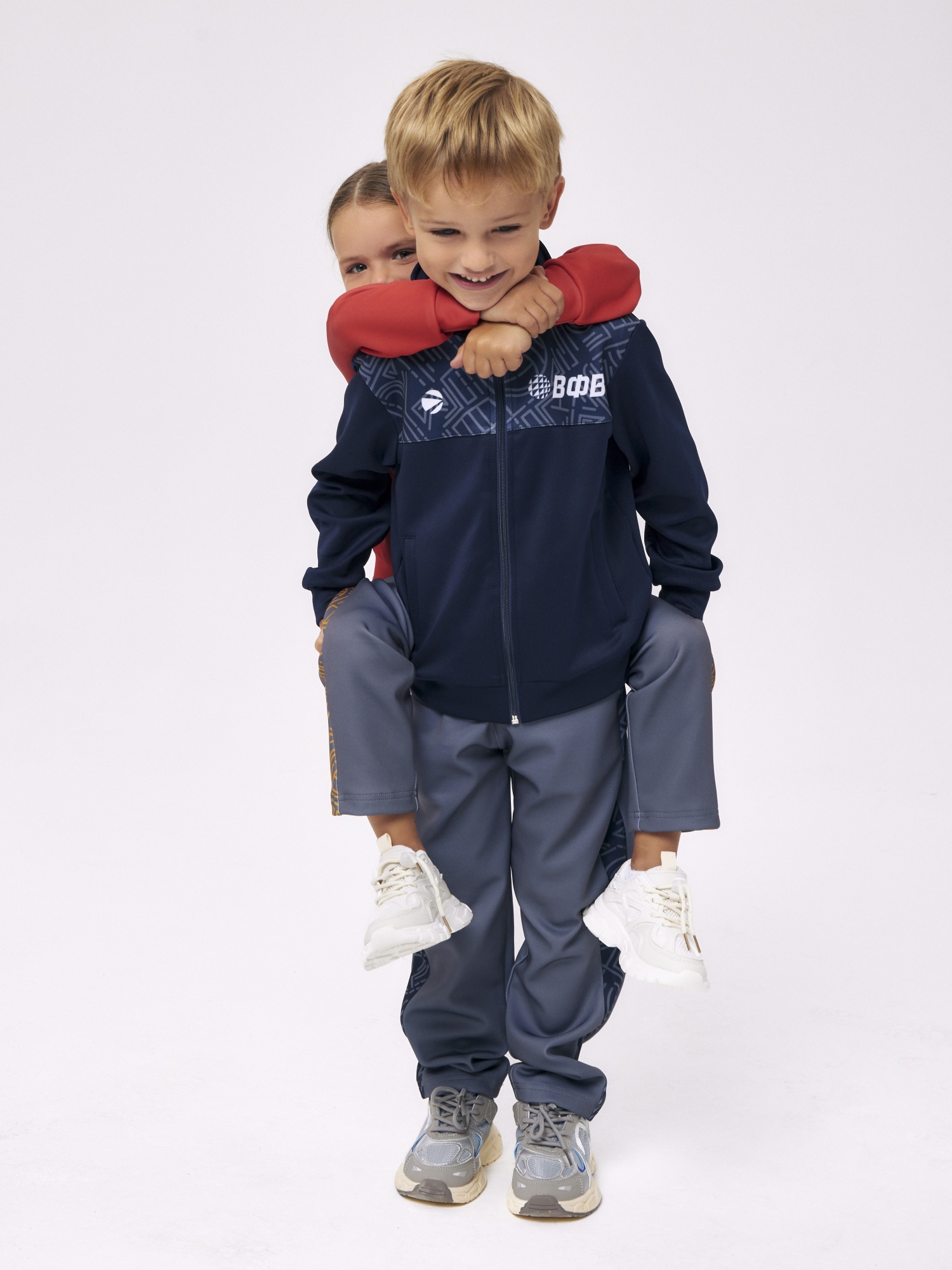 Толстовка на молнии без капюшона для мальчика и девочки 