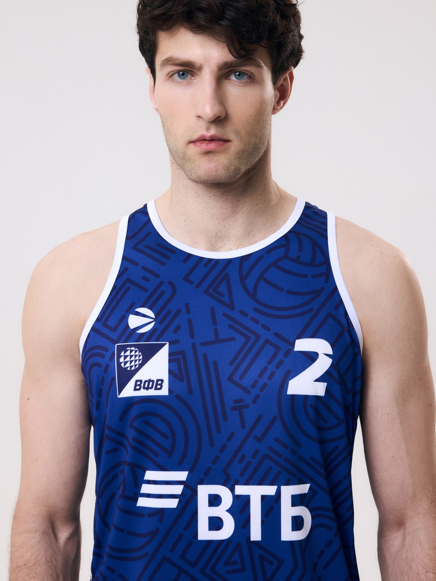 Майка игровая мужская для пляжного волейбола 5XL (синий, №2) арт. V-2/24