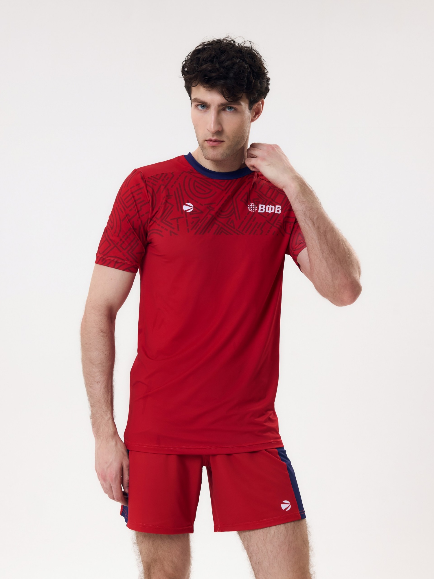 Футболка тренировочная мужская для классического волейбола 5XL (красный)  V104MO